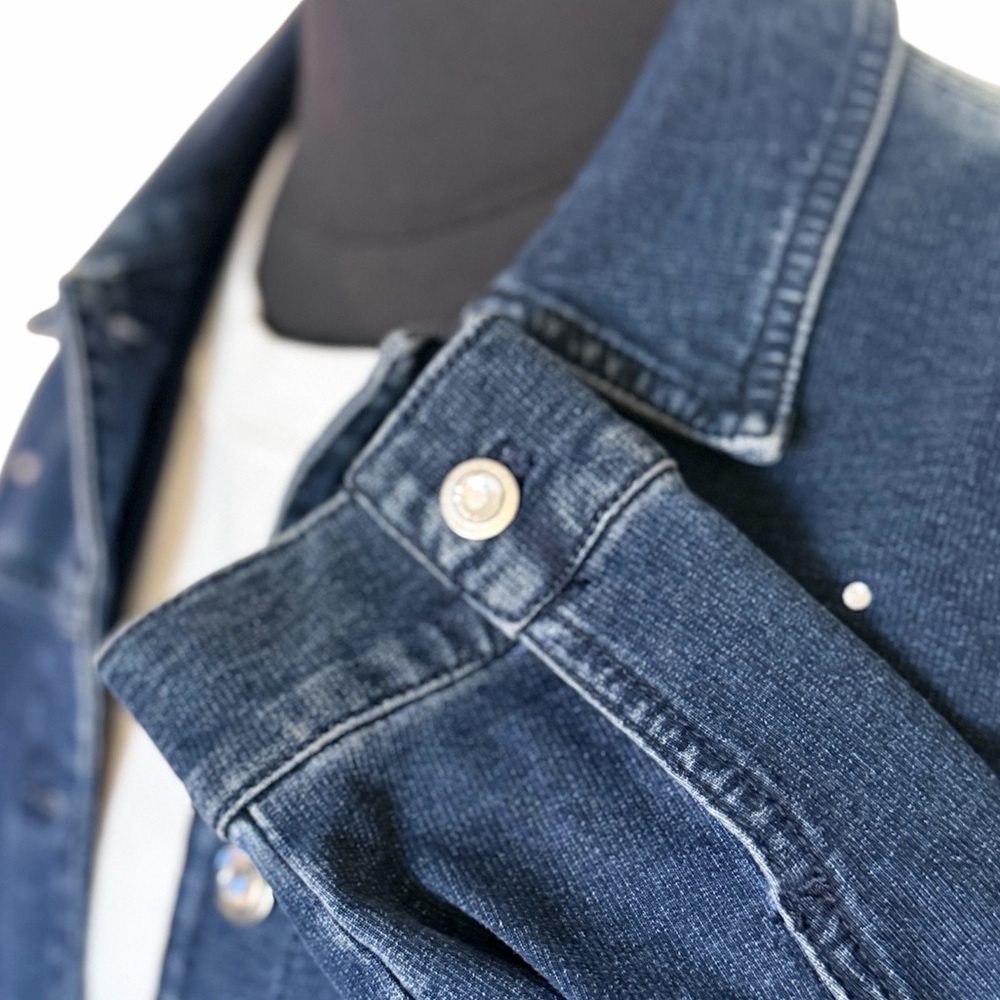 Quacker Factory Sparkle and Shine Denim Jeanne Jacket Size Large - Picture 6 of 9
